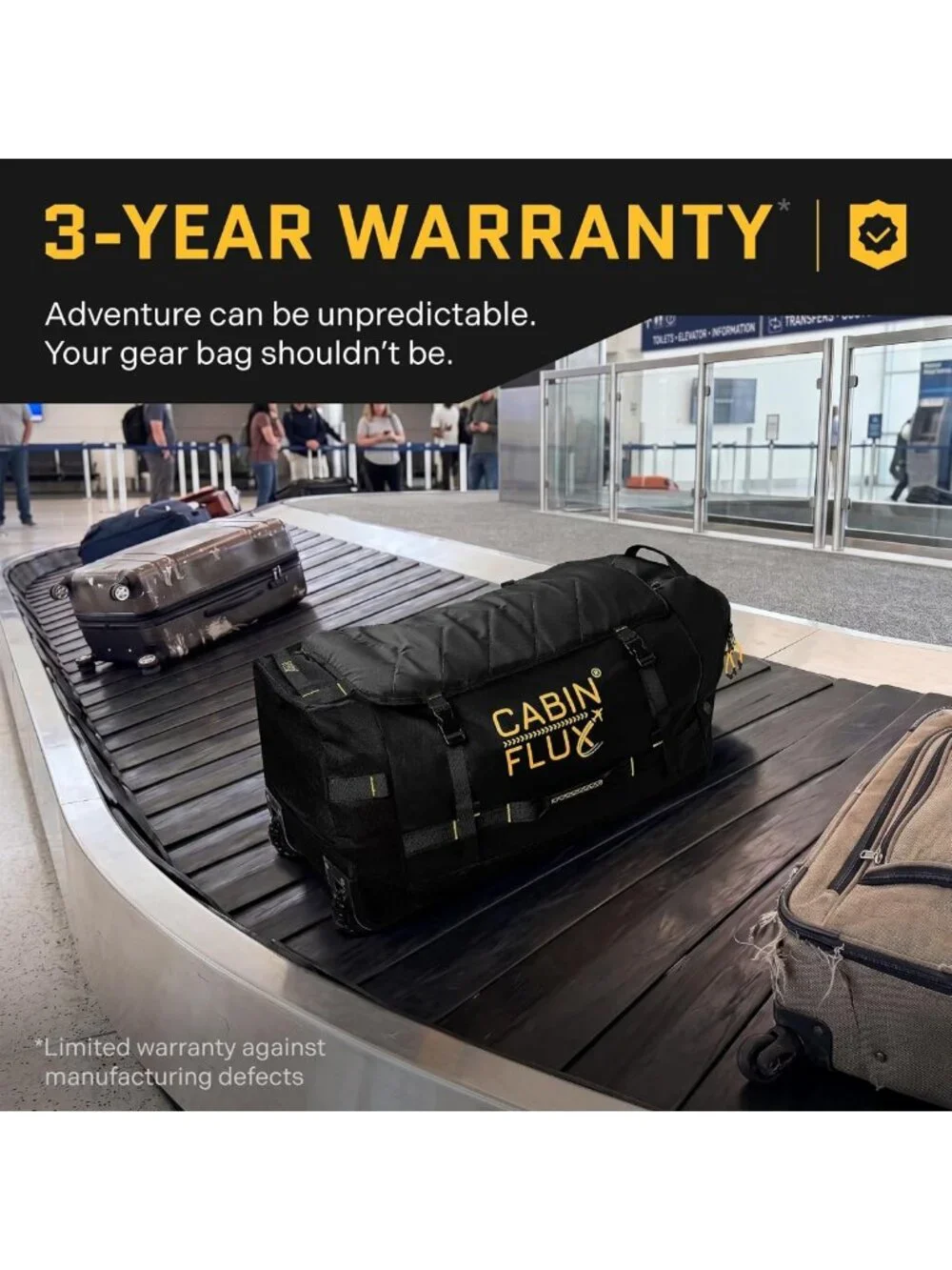 31-Inch Rolling Duffle Bag with Wheels - 120L Heavy-Duty Travel & Sports Luggage
